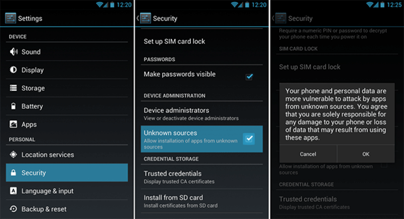Install Android Apps from Unknown Sources