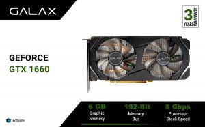 GALAX GeForce® GTX 1660 (1-Click OC) 6GB GDDR5 192-bit DP/HDMI/DVI-D Graphic Card