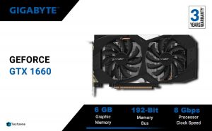 GIGABYTE GeForce GTX 1660 Ti Windforce OC 6G 192-bit GDDR6 with Windforce 2X Cooling System Graphic Cards