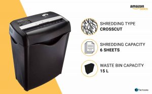 AmazonBasics Cut Paper/CD/DVD/Credit Card Shredder
