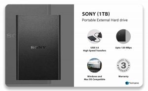 Sony HD-B1 1TB External Slim Hard Disk